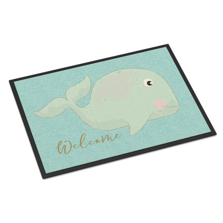 Carolines Treasures Whale Welcome Indoor or Outdoor Mat - 18 x 27 in. BB8533MAT